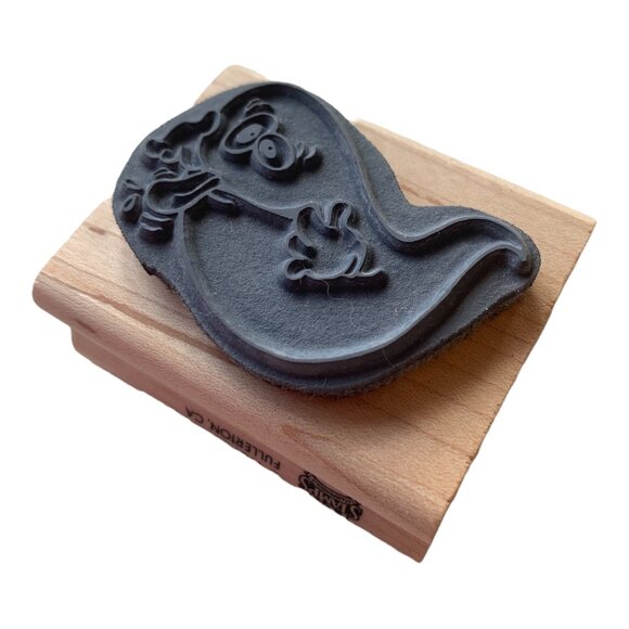 Stampendous Fun Stamps Silly Ghost Rubber Stamp Wood Block Craft Vintage 1989 - Picture 2 of 7